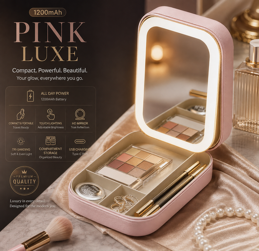 LED Makeup Travel Case with Lighted Mirror