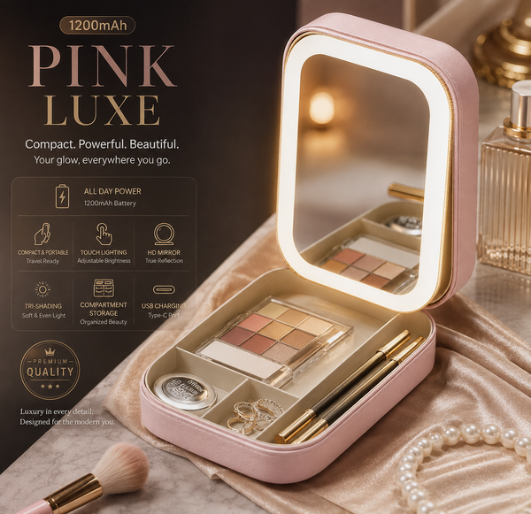 LED Makeup Travel Case with Lighted Mirror